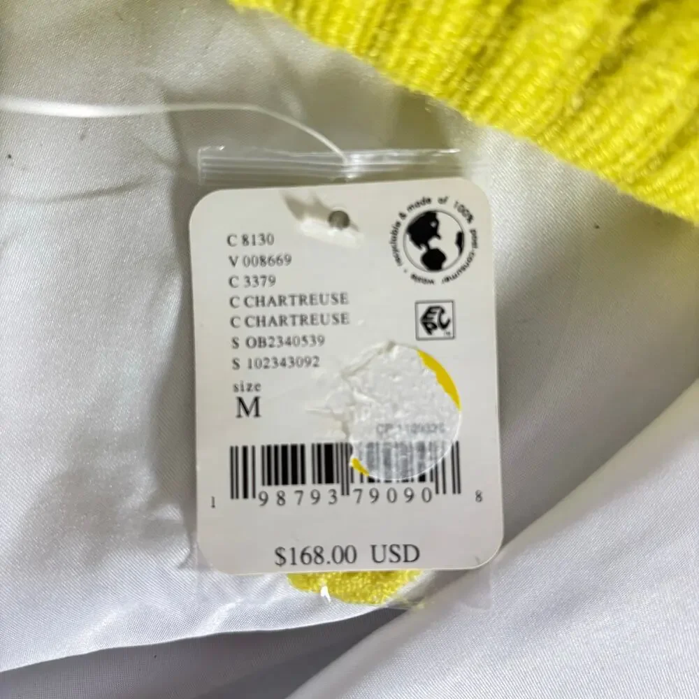 Free People Eliza Sweater Mini Skirt Set Yellow Lime NWT Medium - Picture 5 of 11